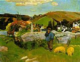 Paul Gauguin Famous Paintings - The Swineherd Brittany